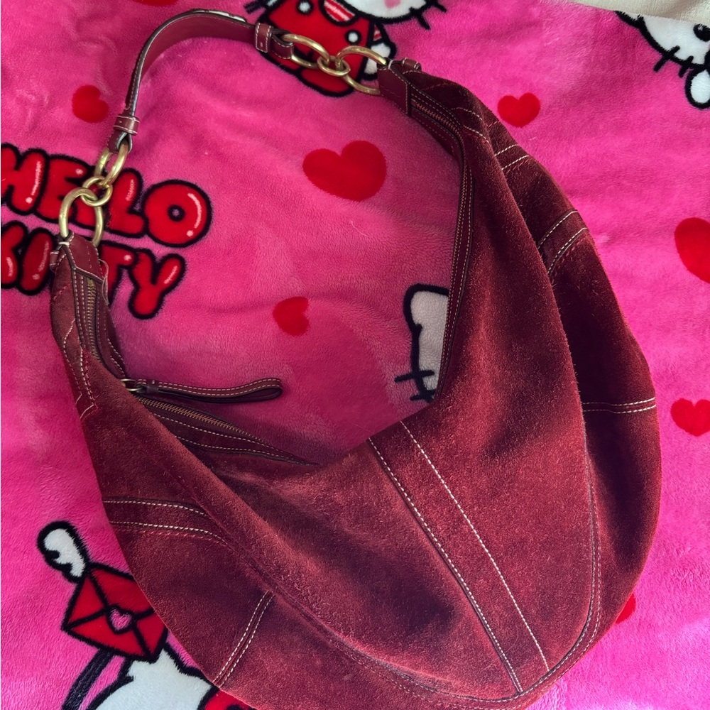 SOLD - Burgundy Coach Slouchy bag
